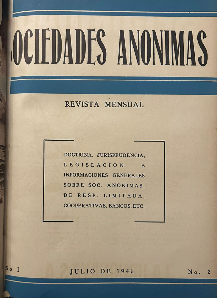 Sociedades Anónimas — Julio 1946