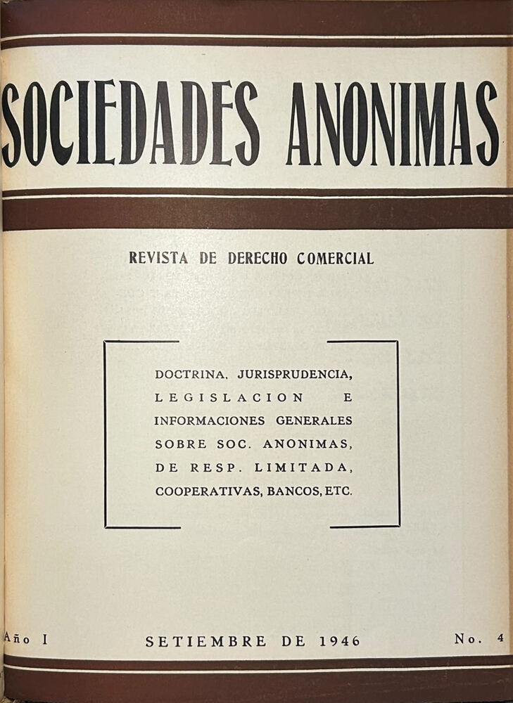 Sociedades Anónimas — Setiembre 1946