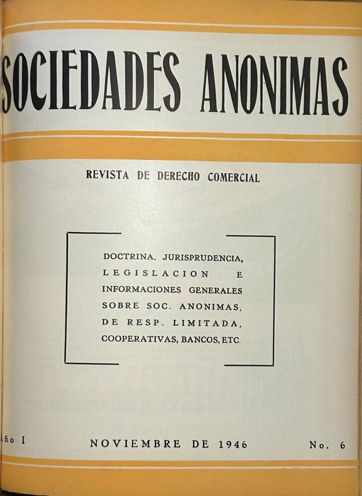 Sociedades Anónimas — Noviembre 1946